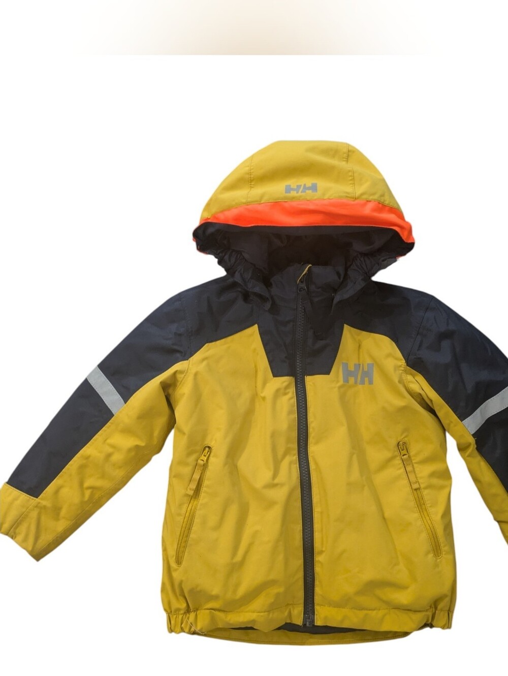 Helly Hansen Yellow, Navy & Orange Kid's Hooded Winter Jacket